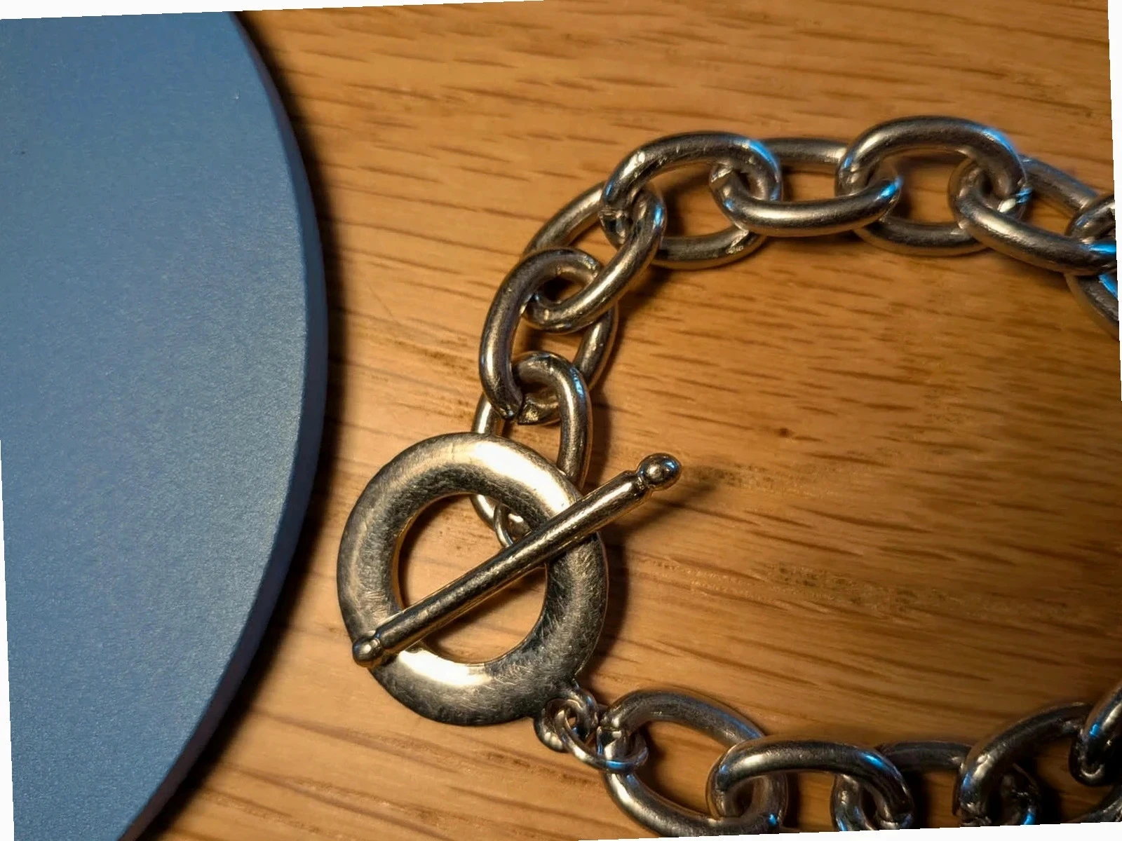 Verzilverde fantasy kettingarmband met hart en haaksluiting – photo 3